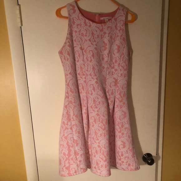 Coral and White Lace Dress - Picture 1 of 4